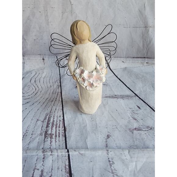 Willow Tree Angel of Spring Figurine Pink White Flowers Demdaco Susan Lordi 2001 - Picture 1 of 8